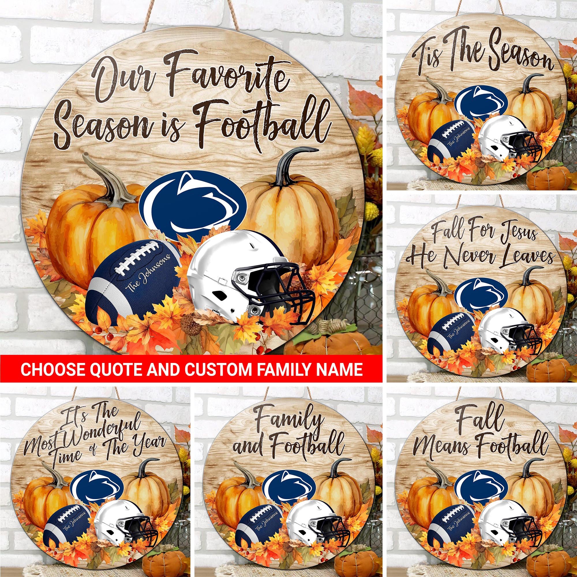 Penn State Nittany Lions Shape Wooden Sign Custom Your Family Name And Choose Your Quotes, Sport Gifts, Home Decorations ETRG-51656